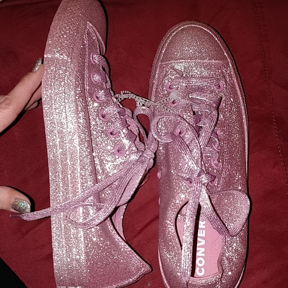 🆕 Converse Chuck Taylor All Star Lo Glitter Shoes - Picture 2 of 7